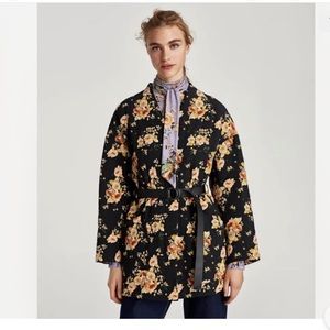 ZARA Women’s Floral Print Puffer Coat/Jacket, Sz M-L